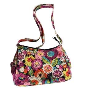 Vera Bradley Va Va Bloom Retired Lizzy Quilted Crossbody Pink Multi Hobo Bag
